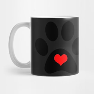 Cute Dog Gifts with Black Dog Pawprint Stencil Mug